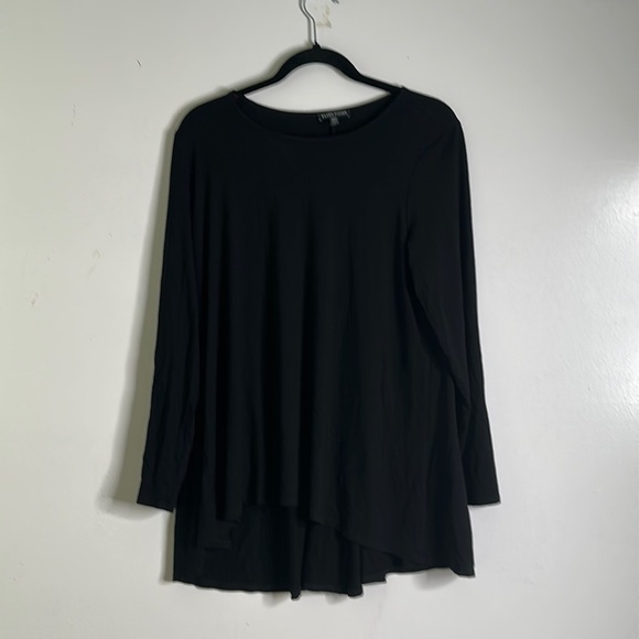 Eileen fisher black blouse size large lagon look - Picture 3 of 8